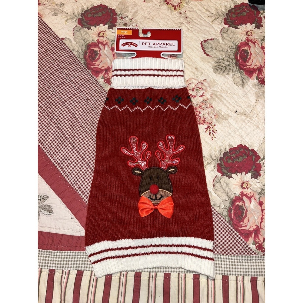 Holiday Time Reindeer Christmas Sweater Size Large ‎ NWT